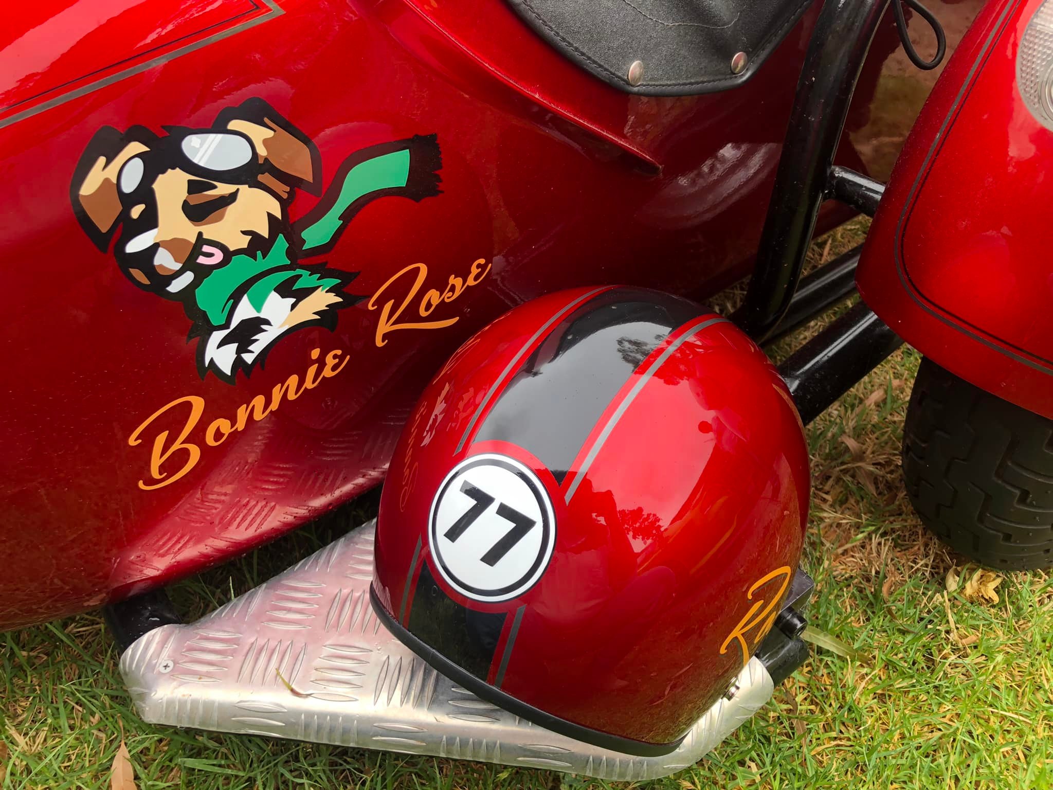sidecar and helmet